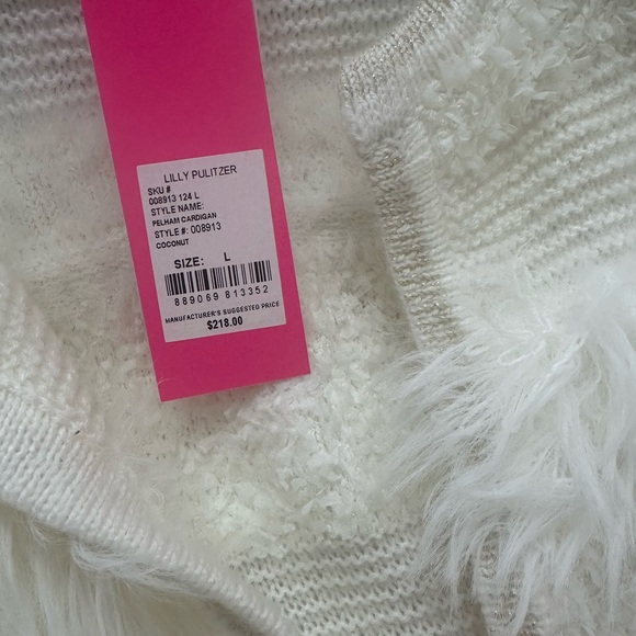 Lilly Pulitzer Cream Cardigan Sweater with Textured Knit - Picture 6 of 6
